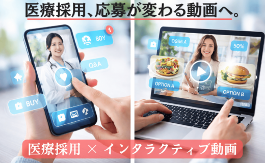 医療採用におけるインタラクティブ動画の活用イメージ（応募が変わる採用動画）