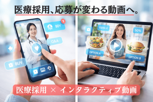医療採用におけるインタラクティブ動画の活用イメージ（応募が変わる採用動画）