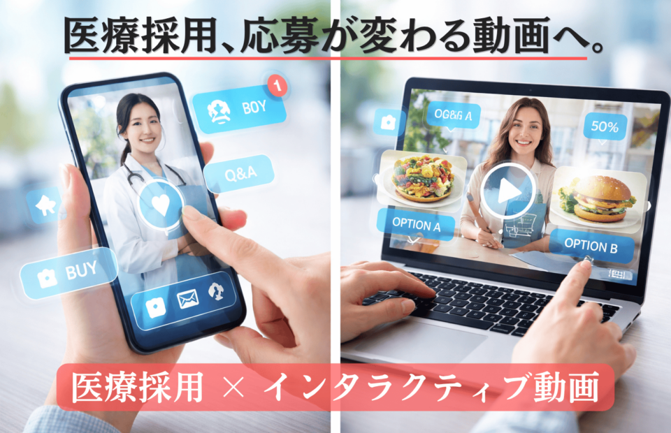 医療採用におけるインタラクティブ動画の活用イメージ（応募が変わる採用動画）