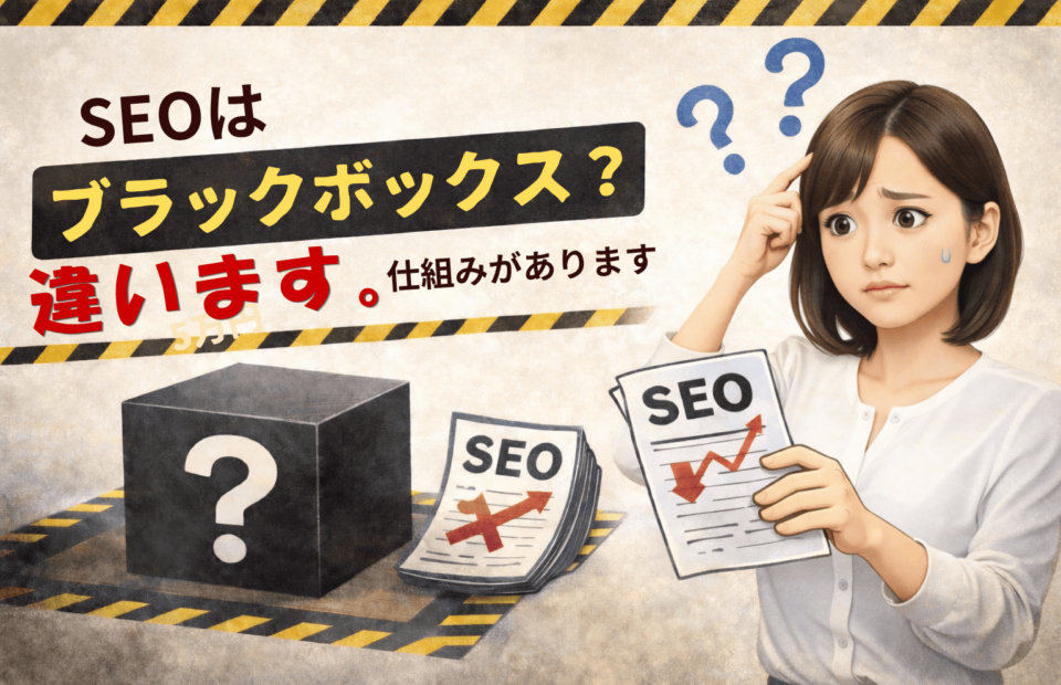 SEOはブラックボックスではない理由と仕組みをわかりやすく解説したアイキャッチ画像