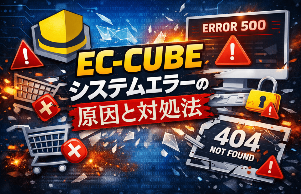 EC-CUBEのシステムエラーの原因と対処法を解説するアイキャッチ画像