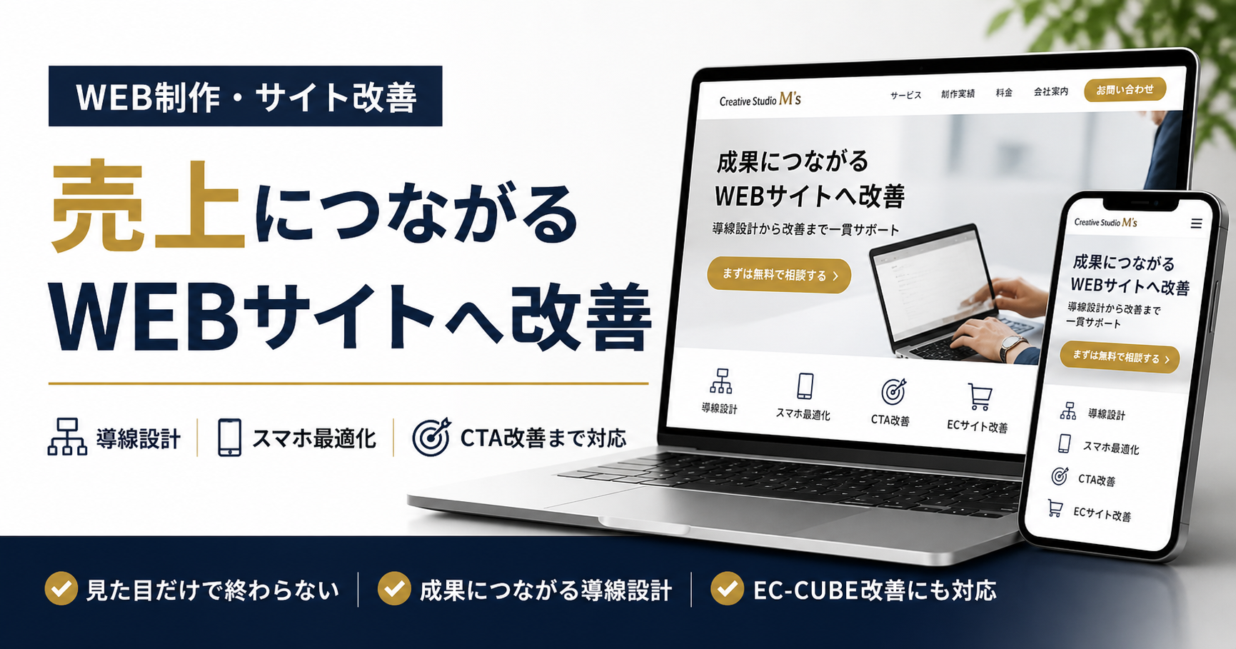 売上につながるWEB制作・サイト改善のイメージ